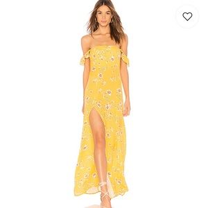 Flynn Skye Bardot maxi dress- Touch of Honey